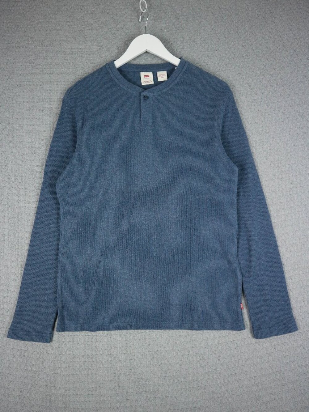 Levi's Long Sleeve Cotton Henley Thermal Longsleeve Mens Small Blue